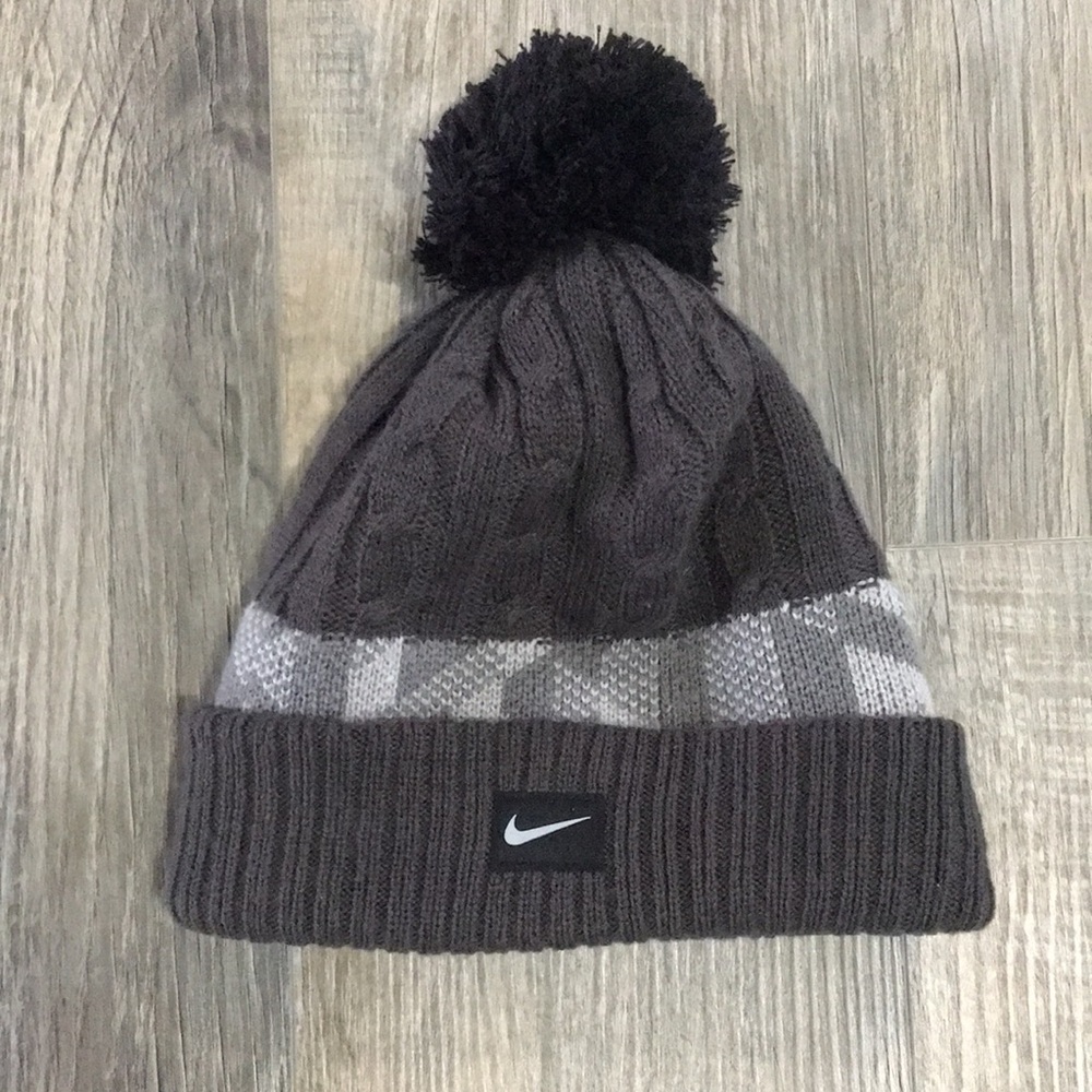 Nike Gray and Black Men's Beanie